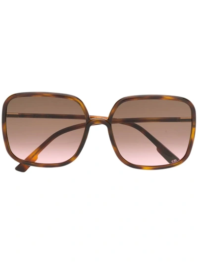 Dior Sostellaire1 Square-frame Sunglasses In Brown