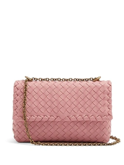 Bottega Veneta Olimpia Baby Intrecciato Leather Shoulder Bag In Pink