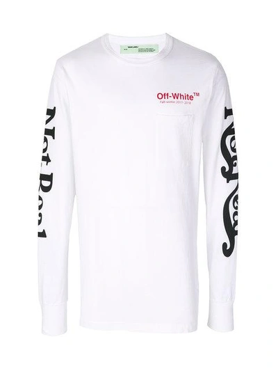 Off-white Surreal-print Long-sleeved Cotton T-shirt In White