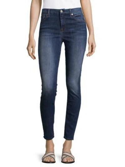 7 For All Mankind The Ankle Skinny-fit Jeans In Heritage Blue
