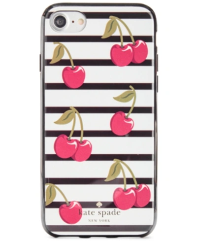 Kate Spade New York Cherry Striped Iphone 7 Case In Cream Multi