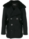 Dsquared2 Double Breasted Coat In Black