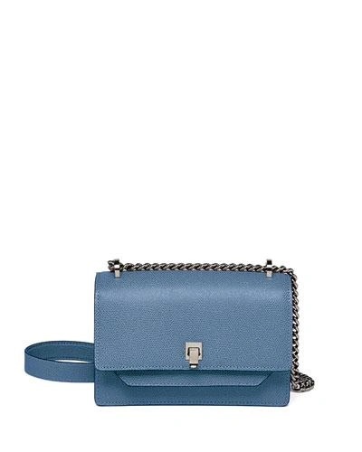 Valextra Spritz Leather Chain Shoulder Bag In Medium Blue