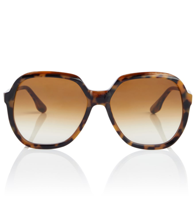Victoria Beckham Round Sunglasses In Brown