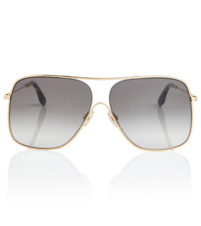 Victoria Beckham Aviator Sunglasses In Gold