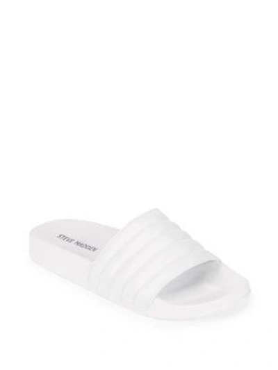 Steve Madden Aviana Slide Sandals In White