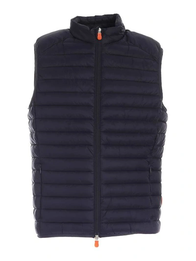 Save The Duck Orange Patch Waistcoat In Blue