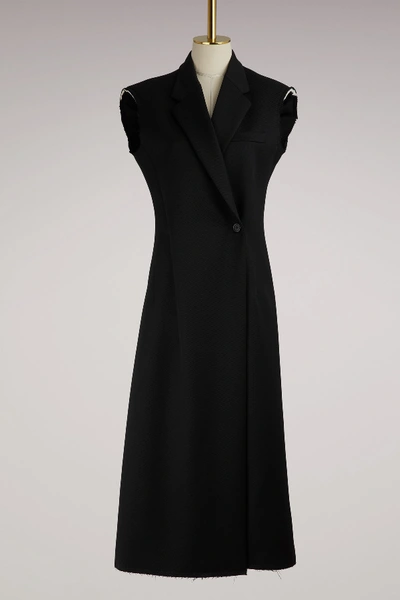 Maison Margiela Wool Trench Dress In Black