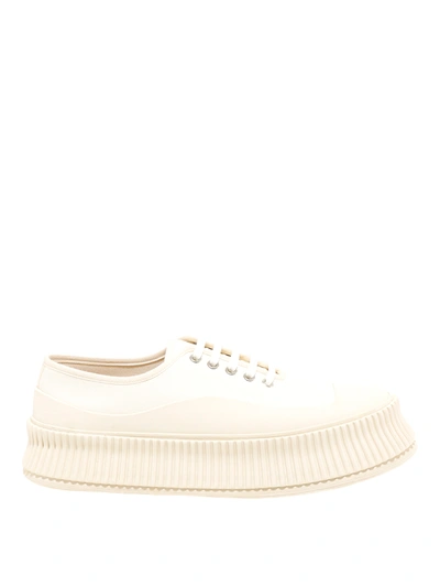 Jil Sander Platform Sneakers In White In Cream
