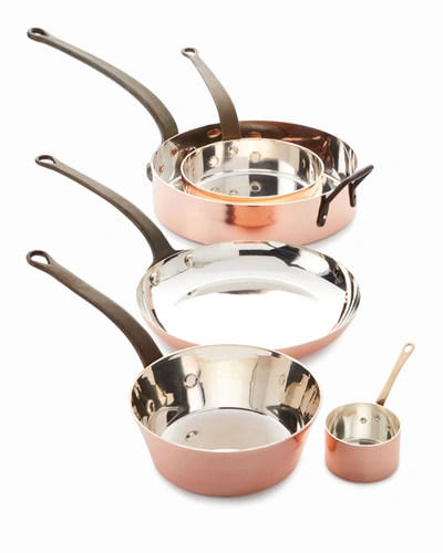 Duparquet Copper Cookware Solid Copper Silver-lined Pans, Set Of 5