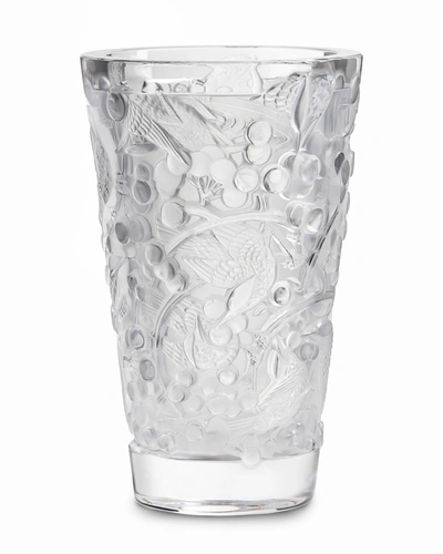 Lalique Merles & Raisins Small Clear Vase