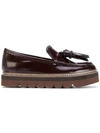 See By Chloé Tassel Platform Leather Loafers In Brown