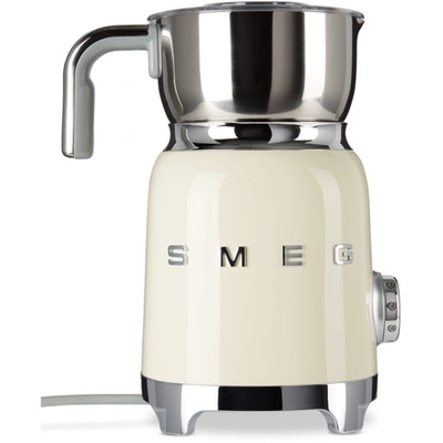 Smeg Mff01 Logo Stainless Steel Milk Frother In Cream