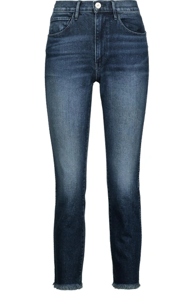 3x1 W3 Cropped Frayed High-rise Straight-leg Jeans