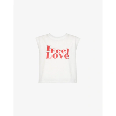 Claudie Pierlot Womens Dual Colour I Feel Love Cotton-jersey T-shirt 8