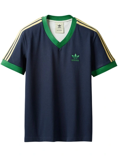 Adidas Originals Originals By Wales Bonner 70s V-neck T-shirt In Blue