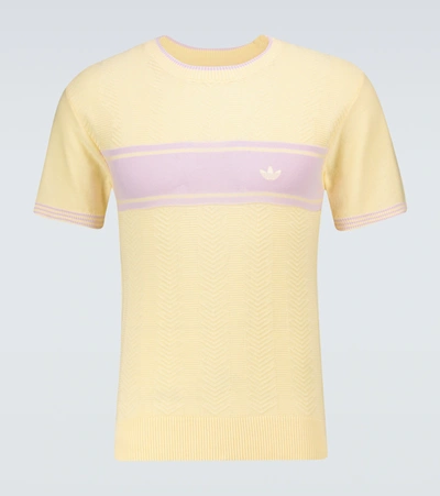 Adidas Originals Adidas X Wales Bonner Knitted T-shirt In Yellow