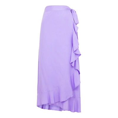 Melissa Odabash Danni Lilac Ruffle-trimmed Wrap Skirt
