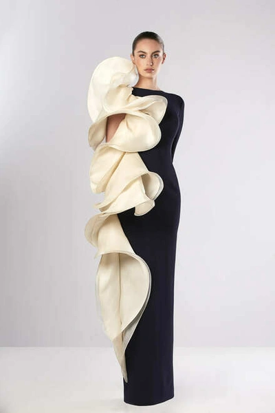 Edward Arsouni Sculpted Organza Crepe Gown