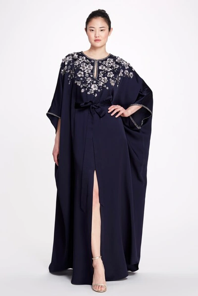 Marchesa Cape Sleeve Caftan Gown