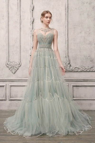 The Atelier Couture Jewel Neck A-line Gown