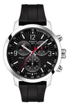 Tissot T114.417.17.057.00 Prc 200 Chronograph Stainless Steel And Rubber Watch In Black