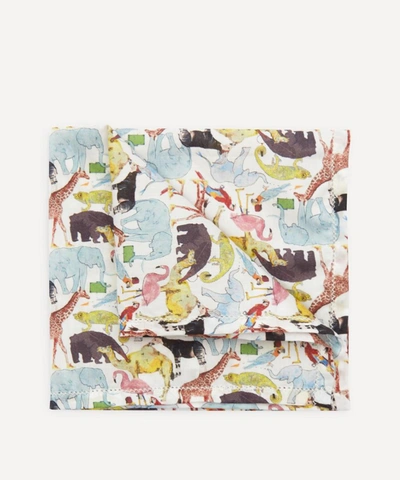 Liberty Queue For The Zoo Small Cotton Handkerchief In Multicoloured