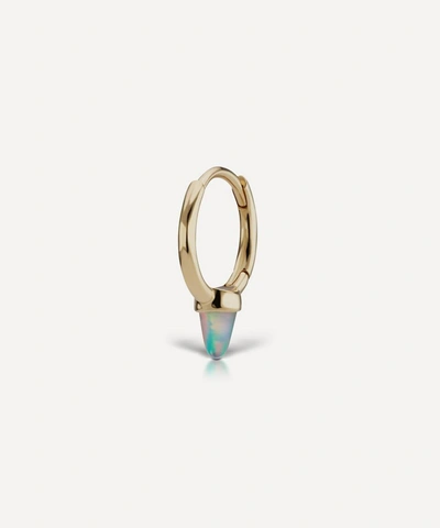 Maria Tash 14ct 8mm Single Short Opal Spike Non-rotating Single Hoop Earring In Gold