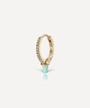 Maria Tash 18ct 9.5mm Single Short Opal Spike Diamond Eternity Single Hoop Earring In Gold