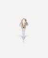 Maria Tash 18ct 6.5mm Triple Long Opal Spike Diamond Eternity Single Hoop Earring In Rose