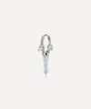Maria Tash 9.5mm Triple Long Opal Spike Diamond Eternity Hoop Earring In White