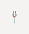 Maria Tash 18ct 9.5mm Triple Long Opal Spike Diamond Eternity Single Hoop Earring In Rose