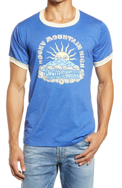 Parks Project Rocky Mountain Sunrise Graphic Ringer Tee In Blue/ White