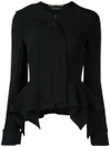 Roland Mouret Draped Pointy Cropped Jacket In Black