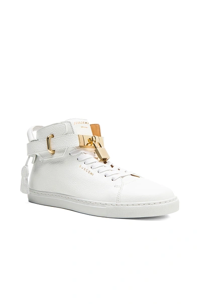 Buscemi Buckled Hi-top Sneakers In Bianco