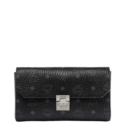 Mcm Millie Monogrammed Leather Crossbody Bag - Black
