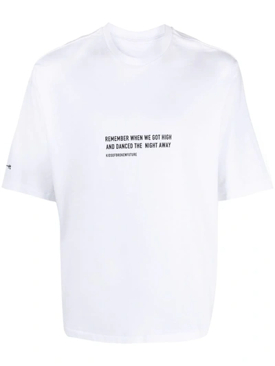 Kids Of Broken Future Logo Quote T-shirt In White