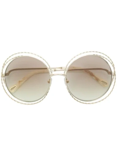 Chloé Carlina Torsade Sunglasses In Metallic