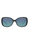 Tiffany & Co Women's Square Rectangle Sunglasses, 55mm In Black Blue