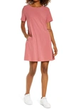 Zella Cinch Side Dress In Pink Mauve
