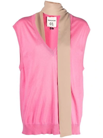 Semicouture Sandrine Vest In Pink