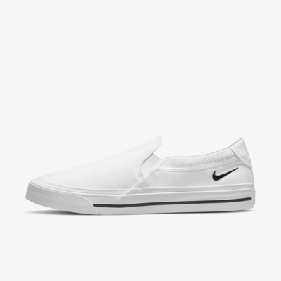 Nike Men's Court Legacy Slip-on Casual Sneakers From Finish Line In White,black