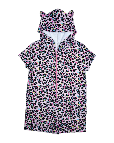 Iscream Kids' Girl's Leopard-print Hooded Romper In Multi