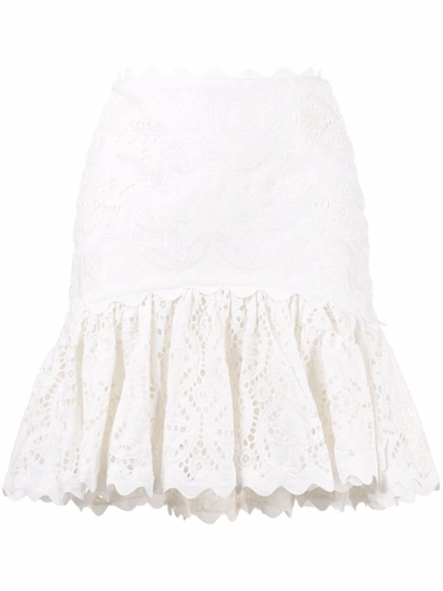 Acler Broderie Anglaise Skirt In Natural