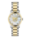 Gucci 27mm G-timeless Bracelet Watch W/ Feline, White Mother-of-pearl In Gold