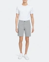 Theory 'zaine Patton' Cotton Blend Slim Fit Shorts In Bark
