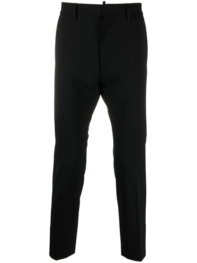 Dsquared2 Dan Stretch-fit Wool Trousers In Black