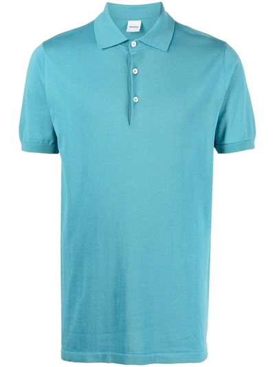 Aspesi Short-sleeve Cotton Polo Shirt In Blue