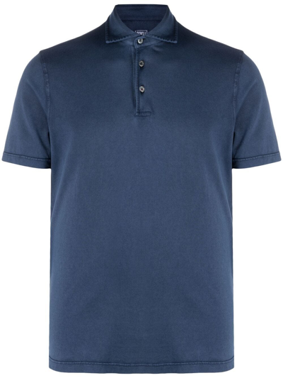 Fedeli Short-sleeved Polo Shirt In Blue