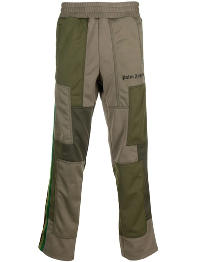 Palm Angels Colour-block Sweat Trousers In Green